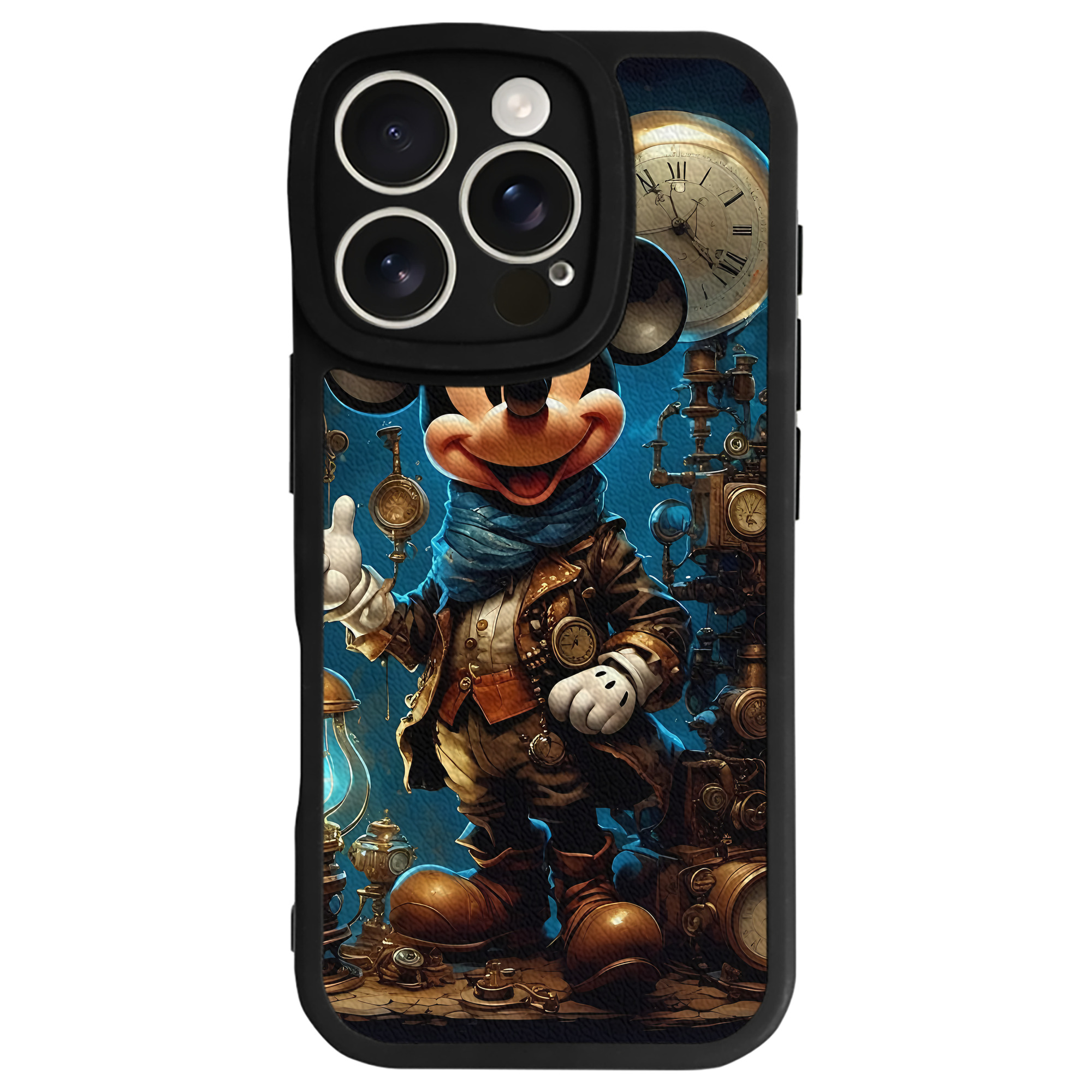 （画像用） ミッキーマウス Mickey Mouse 【iPhone 16シリーズ対応】シリコンスマホケース（レザー調） 材質：シリコン